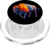 Buffalo Bison American Western Colorful Wild Life Gift PopSockets PopGrip pour MagSafe
