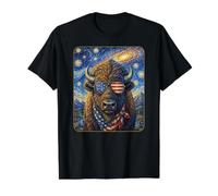 Buffalo Bison Portant des Lunettes Drapeau américain T-Shirt Graphique avec Valeur