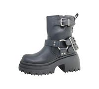 Buffalo Bravr Biker Bottines en Cuir Noir