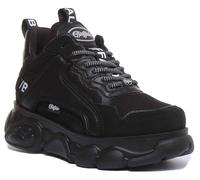Buffalo Cld Chai Lace Up Chunky Sole Vegan Femmes Trainer En Noir EU 36-42