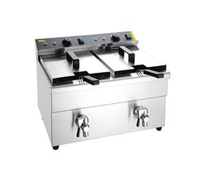 Buffalo CT012 Friteuse à induction double réservoir, capacité 15 l, hauteur 410 mm, largeur 478 mm, longueur 576 mm