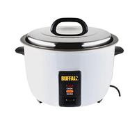 Buffalo Cuiseur à riz professionnel 1055 kW 4 litres, blanc, capacité de riz : 10 litres cuit/4,2 litres sec, casserole antiadhésive, passage automatique de la cuisson au chaud, CN324