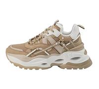 Buffalo Femme Bas,Faible Triplet Hollow, Femme Baskets,Chaussure Basse,Chaussures de Rue,Loisirs,Sport,Beige (Beige),37 EU / 4 UK