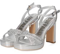 Buffalo Femmes Talons hauts/Sandalettes/ Sandales à lanières JUNE GLAM Argent Synthétique-Mixte Textile Taille : 40