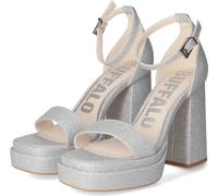 Buffalo Femmes Talons hauts/Sandalettes/ Sandales à lanières MEY NEAT Argent Textile Taille : 36