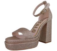 Buffalo Femmes Talons hauts/Sandalettes/ Sandales à lanières MEY NEAT Or Textile Taille : 37