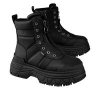 Buffalo Fusion Front Zip Bottes de combat à plateforme pour femme Noir Vegan Nappa Fermeture éclair sur le devant, Noir , 40 EU