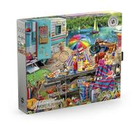 Buffalo Games - Aimee Stewart Family Camping Puzzle 2000 pièces, illustration colorée de camping, scène extérieure confortable