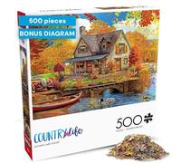 Buffalo Games - Angelo Bonito - Autumn Lake House - 500 Piece Jigsaw Puzzle for Adults -Challenging Puzzle Perfect for Game Nights - Finished Size is 21.25 x 15.00