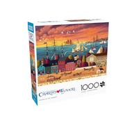 Buffalo Games - Charles Wysocki - Hoopla at The Harbor - Puzzle de 1000 pièces pour adultes - Puzzle stimulant parfait pour les soirées de jeu - La taille du puzzle fini est de 68 x 50 cm