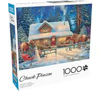 Buffalo Games - Chuck Pinson - Winter’s Oasis - Puzzle Stimulant de 1 000 pièces pour Adultes, Parfait pour Les soirées de Jeu, Taille finie : 68 x 50,2 cm