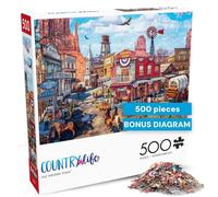 Buffalo Games - Dominic Davison - Old Western Town - Puzzle de 500 pièces pour adultes - Puzzle stimulant parfait pour les soirées de jeu - Taille de puzzle fini 54,3 x 38,1 cm