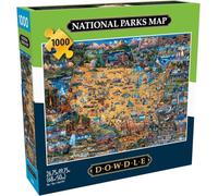 Buffalo Games - Dowdle - Carte des Parcs nationaux - Puzzle de 1000 pièces pour Adultes - Puzzle Stimulant Parfait pour Les soirées de Jeu - Taille finie 68 x 50 cm