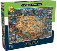 Buffalo Games - Dowdle - Carte des Parcs Nationaux - Puzzle de 2000 pièces pour adultes, un défi parfait pour les soirées jeux - Dimensions finales : 98 x 67 cm