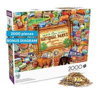 Buffalo Games - Kate Ward Thacker - Collage de nos Parcs nationaux - Puzzle de 2000 pièces pour Adultes - Puzzle Stimulant Parfait pour Les soirées de Jeu - Taille finie : 38,50 x 26,50 cm