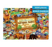 Buffalo Games - Kate Ward Thacker - Collage de nos Parcs nationaux - Puzzle de 2000 pièces pour Adultes - Puzzle Stimulant Parfait pour Les soirées de Jeu - Taille finie : 38,50 x 26,50 cm