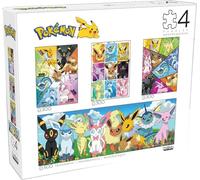 Buffalo Games - Pokémon - Lot de 4 x 1 - Montage Évoli - Puzzle multi-pièces pour adultes - Puzzle stimulant parfait pour les soirées de jeu - La taille finie varie