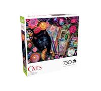 Buffalo Games Puzzle coloré de 750 pièces avec chats créatifs pour adultes - Pièces découpées avec précision, belles œuvres d'art et des heures de plaisir relaxant