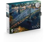Buffalo Games - Silver Select - Thomas Kinkade - Moonlight Over Manhattan - Puzzle de 1000 pièces pour Adultes - Puzzle Stimulant Parfait pour Les soirées de Jeu - Taille finie : 68 x 50 cm