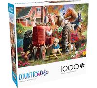 Buffalo Games - Vie à la Campagne - Fun Times at The Farm - Puzzle de 1000 pièces pour Adultes - Puzzle Stimulant Parfait pour Les soirées de Jeu - 1000 pièces - Taille finie : 68 x 50 cm