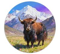 Buffalo, Jeu De Puzzle 1000 Pièces Circulaire, Détente Et Stimulation Mentale, Parfait pour Cadeau Ou Décoration, Adapté Dès 14 Ans,Style Peint Animal, 1000pcs (67.5x67.5cm)