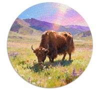 Buffalo, Jeu De Puzzle Circulaire 1000 Pièces, Activité Ludique Et Éduchative, Idéal pour Offrir Ou Décorer, Conseillé Dès 10 Ans,Style Peint Animal, 1000pcs (67.5x67.5cm)