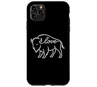 Buffalo Love Line Art Minimaliste Nature Lover Bison Love Coque pour iPhone 11 Pro Max