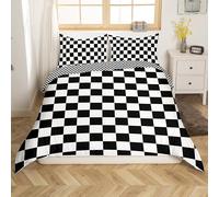 Buffalo Moderne à Carreaux Noir/Blanc avec Housse de Couette Double pour Enfants Femmes Hommes et Femmes