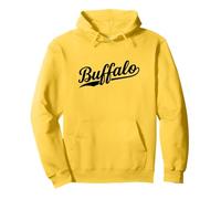 Buffalo New York Cool Retro Script Années 70 Texte Blanc Vintage Sweat à Capuche