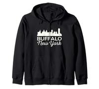 Buffalo, New York, Skyline rétro, Pont, Ville Vintage, New York, New York Sweat à Capuche