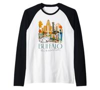 Buffalo New York Skyline, Souvenir de la Ville des Bons voisins Manche Raglan