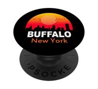 Buffalo New York Vintage Sunset Retro City State USA PopSockets PopGrip Adhésif