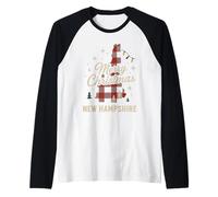 Buffalo NH Chemise Rouge Noir Plaid Merry Christmas Tree Manche Raglan