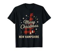 Buffalo NH Chemise Rouge Noir Plaid Merry Christmas Tree T-Shirt