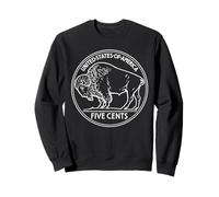 Buffalo Nickel Coin Collector Five Cent Numismatique 1913 USA Sweatshirt
