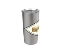 Buffalo Nid d'abeille Marron clair et marron Gobelet isotherme en acier inoxydable double paroi