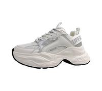 Buffalo Para Chaussures à lacets pour femme Baskets basses Blanc Loisirs, Blanc/argent, 41 EU