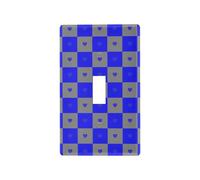 Buffalo Plaid Carreaux Gris Bleu Cœur Décoratif Plaque d'Interrupteur Unique Interrupteur Mural Couverture Tapa Para Interruptor de Luz Interrupteur à Bascule