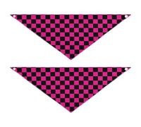 Buffalo Plaid Check Black Deep Peach Dog Bandanas Snap Button Scarf Mouchoir Cute Pet Holiday Set pour Chiens Chats Taille S