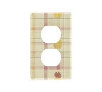 Buffalo Plaid Check Jaune Or Rose Ananas Couvertures de prise de courant décoratives et interrupteur Unique Plaque de prise de courant Tapa para interruptor de luz Duplex Outlets