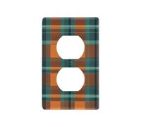 Buffalo Plaid Check orange décoratif interrupteur et couvercle de prise de courant unique plaque murale Tapa para interruptor de luz prises duplex