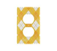 Buffalo Plaid Jaune vif 1 Plaque murale décorative Couvertures mignonnes Plaque murale Tapa para Switch de luz Duplex Outlets