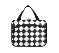 Buffalo Plaid Kit de voyage à suspendre pour homme avec crochets, trousse de maquillage design pour femme, voyage, salle de bain, Bolso de para Mujer L, blanc/noir