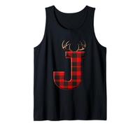 Buffalo Plaid Lettre J avec Bois de cerf Débardeur