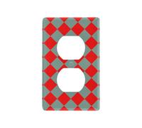 Buffalo Plaid Rouge Gris Décoratif Commutateur Couvercle Mignon Plaque Murale Couverture Tapa Para Interruptor de Luz Duplex Outlets
