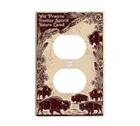 Buffalo Plaque murale duplex en plastique marron de taille standard pour prises électriques pour nouvel appartement, maison, chambre à coucher, bureau
