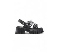 Buffalo - Sandale en simili cuir avec fermeture à scratch semelle en caoutchouc - Femme - Chaussures - Noir - Taille: 40 EU