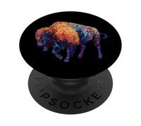 Buffalo Shirt American Bison Shirt Western Shirt Gift PopSockets PopGrip Adhésif