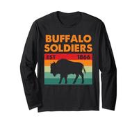 Buffalo Soldiers History 1866 Motif Patrimoine de cavalerie Noire Manche Longue