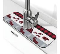 Buffalo Tapis de robinet d'évier de cuisine, tapis d'égouttement pour évier de cuisine, protection anti-éclaboussures, absorbant, séchage rapide, tapis d'évier de cuisine, tapis de lavabo de salle de